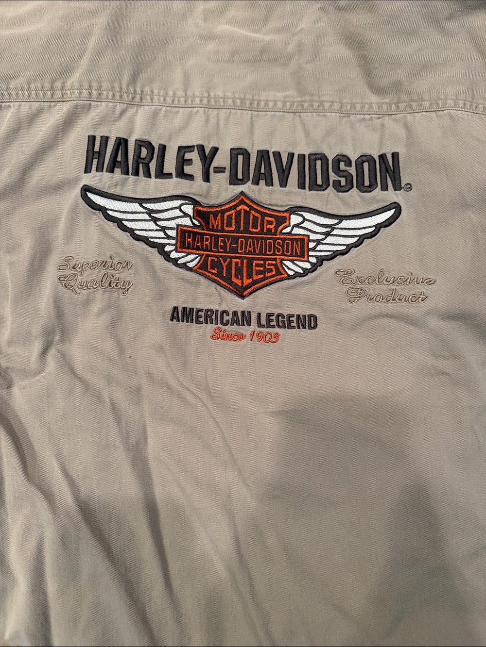 Harley Davidson CL snap front button up canvas shirt